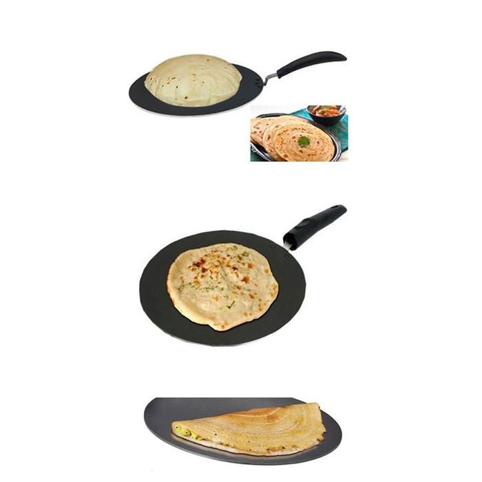 Makcook Crepiera Pan 20 22 24 26 28cm Wajan Crepes Kuali Datar Penggorengan Teflon