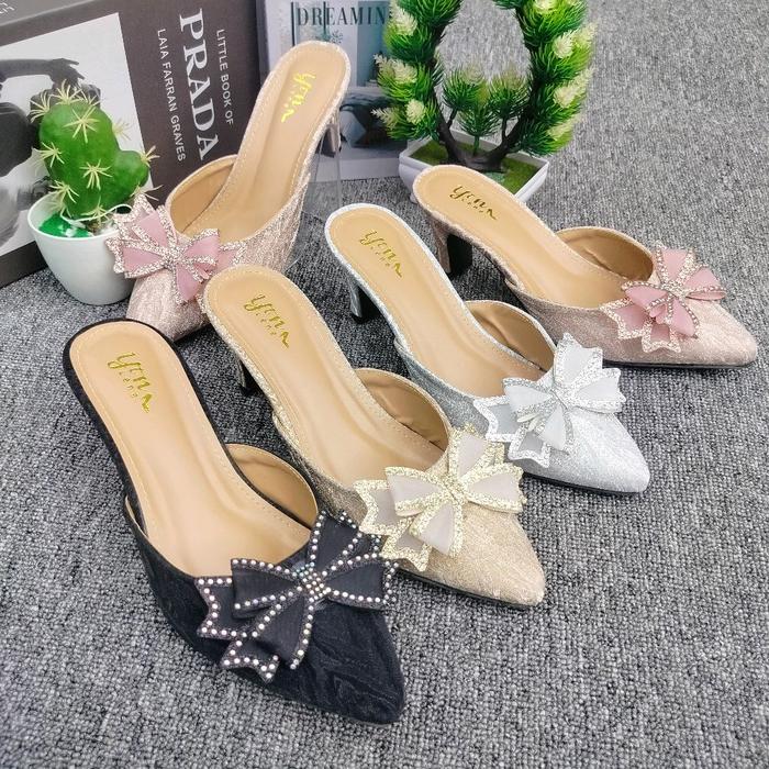 YTN xeira01 Sandal Pesta Wanita Heels Elegan Hak 5cm KD ps03 Kulit Sintetis Non-Slip Sol Empuk Ringa