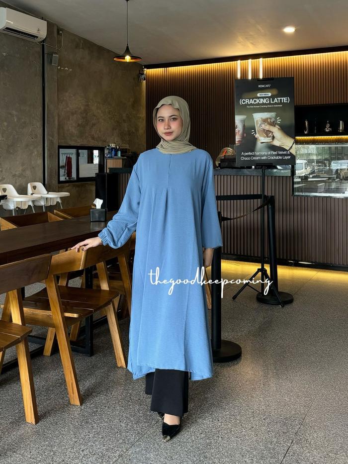 BigSize Dress Tunik Irene Dress Tunik Hijab Irise Wanita korea A Line Pantai Midi Casual Tunik  pest