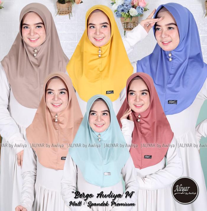 BERGO AWLIYA M ORIGINAL ALIYAR BY AWLIYA|| HIJAB BERGO AWLIYA SIZE M ||HIJAB SPORT||HIJAB AWLIYA COL