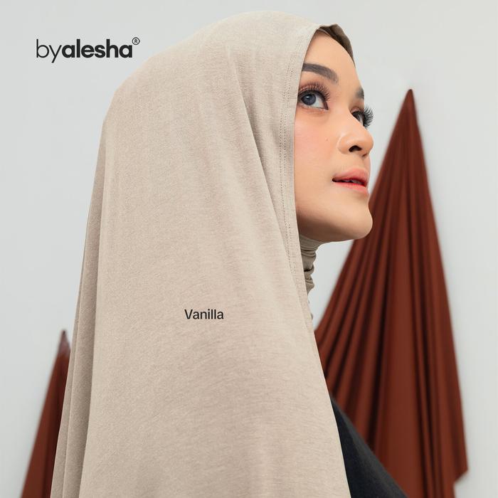 ByAlesha Pashmina VISCOSE RAYON AIRFLOW Premium VANILLA | Adem Flowy Super Mleyot, Anti Gerah & Nemp