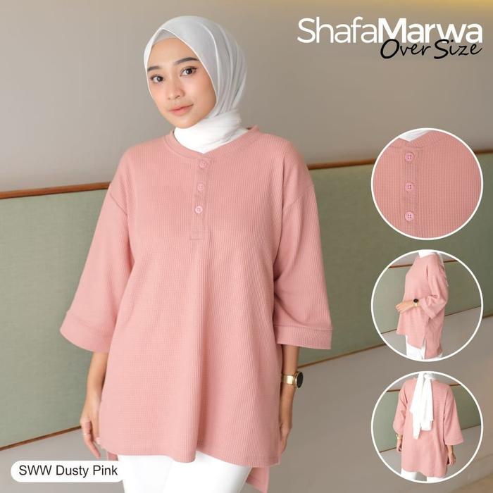 Baru Atasan Muslimah Oversize ShafaMarwa SWW Shafa Marwa Atasan Waffle Premium