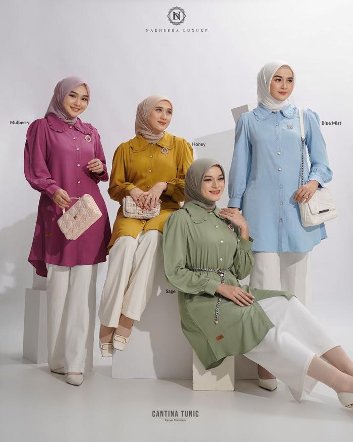 [BISA COD] CANTINA TUNIC NADHEERA LUXURY tunik terbaru nadhera rayon catina canti nyaman