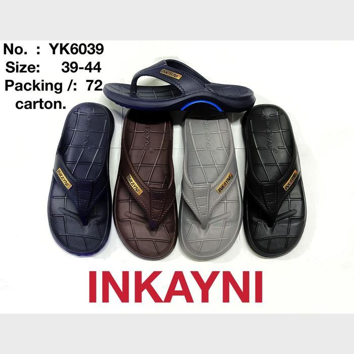 YK6039 Sandal Jepit Karet Pria Dewasa Remaja / Sandal Jepit Pria Merek Inkayni Ukuran 39-44