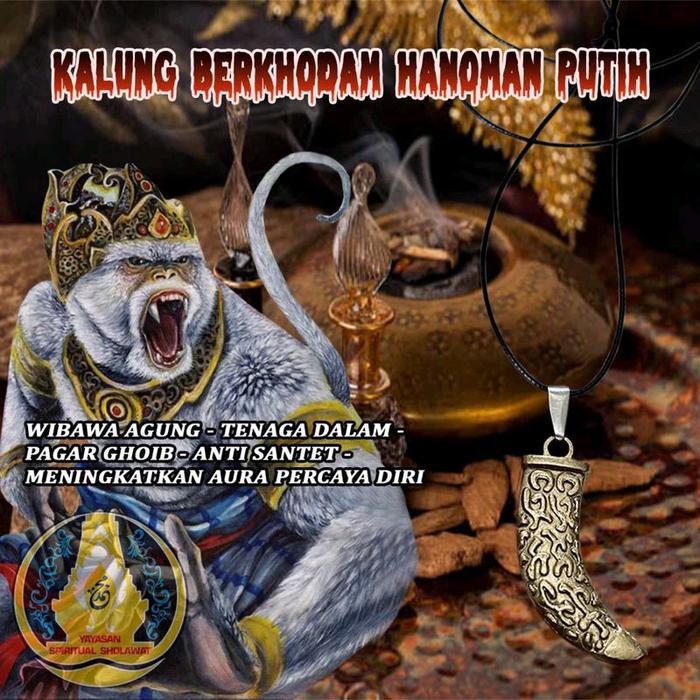 Kalung BHP Berkhodam Hanoman Putih Wibawa Agung Tenaga Dalam Pagar Ghoib Anti Santet Meningkatkan Au