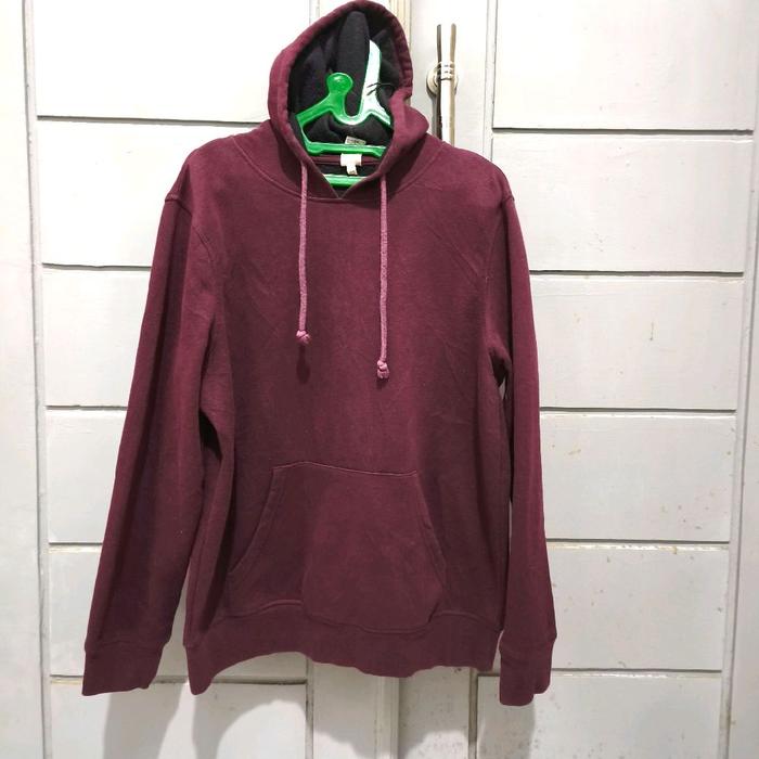 jaket hoodie anko warna merah maroon