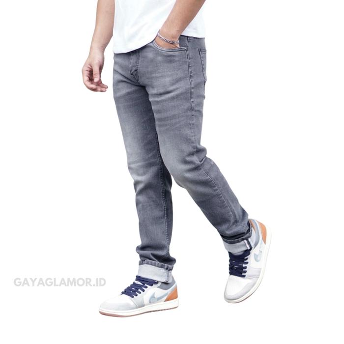 GAYAGLAMOUR.ID ELANA JEANS SLIMFIT-SKINNY-CELANA JEANS PANJANG PRIA BLACK JAZZ - SOFT JEANS