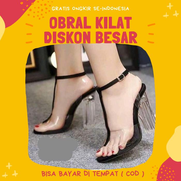 GRATIS ONGKIR Sandal High Heels Tali Wanita Kekinian 2022 Korea Korean Style Aesthetic Recommended K