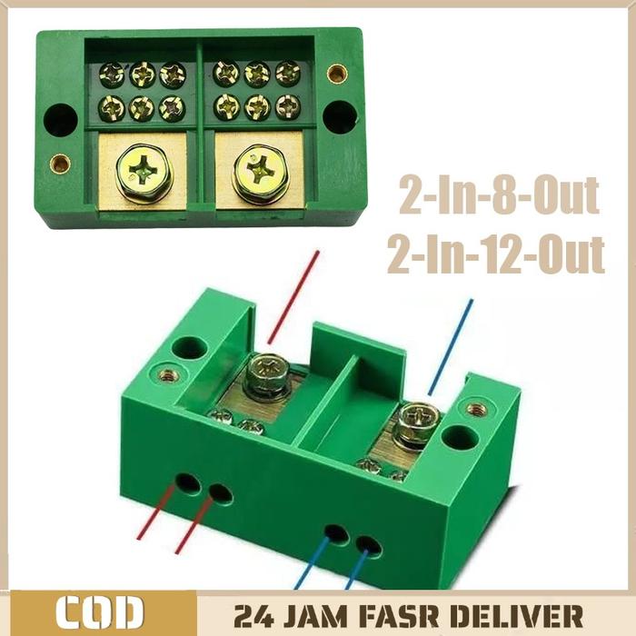 Box Sambungan Kabel Listrik 2-In-8/12-Out Terminal Junction Box Konektor Listrik Tegangan Tinggi