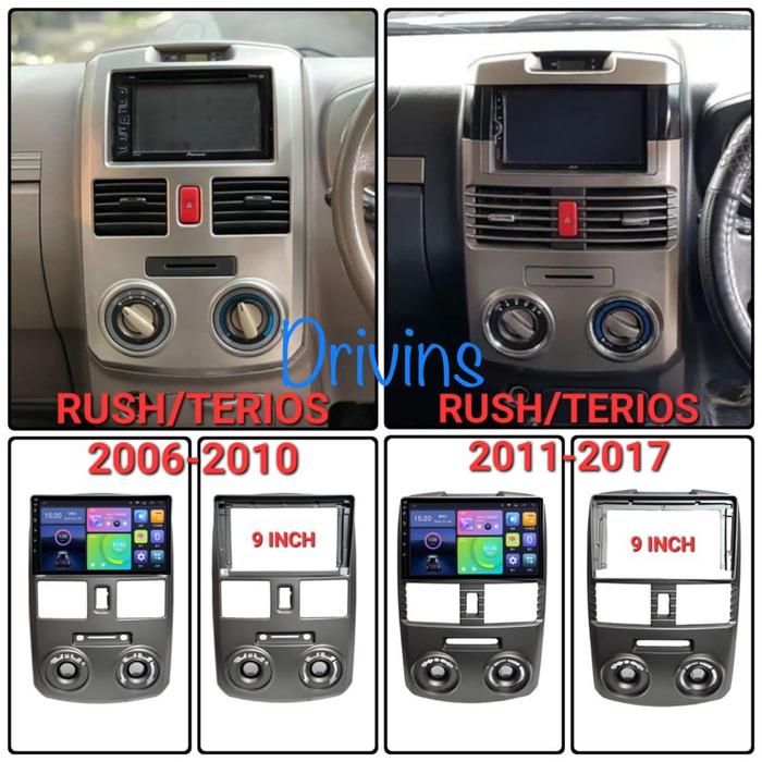 FRAME HEAD UNIT DOUBLE DIN ANDROID RUSH / TERIOS 9" INCH 2006-2017