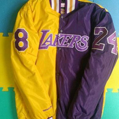 Jaket Lakers 8 & 24 Warna Kuning dan Ungu