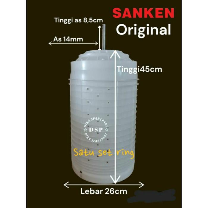 tabung pengering mesin cuci sanken lebar 26cm tinggi 45cm as 14 original tw9880 tw9770 TW 1122 GX tw