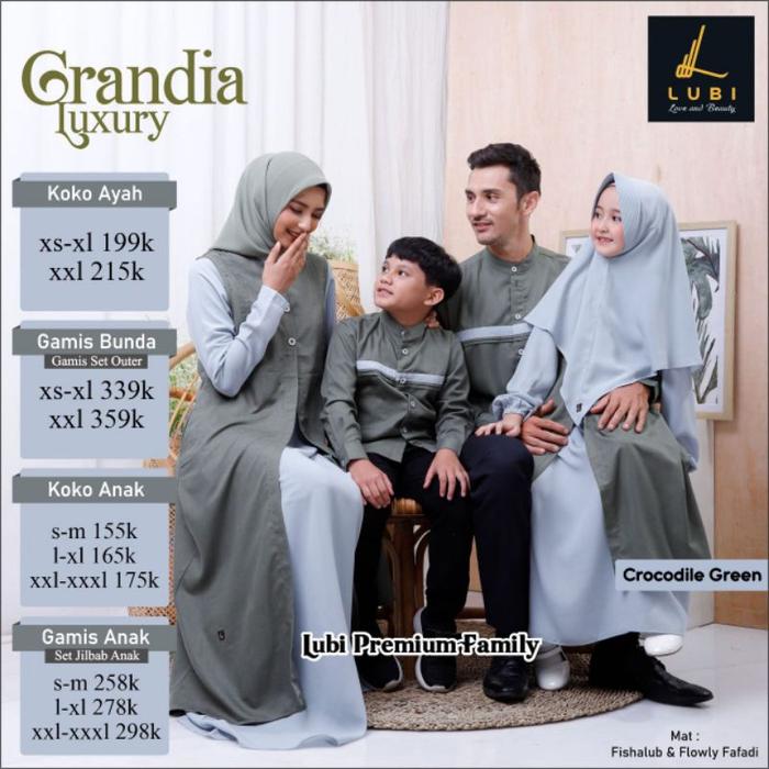 Sarimbit Lubi Grandia Luxury Crocodile Green XS-3XL