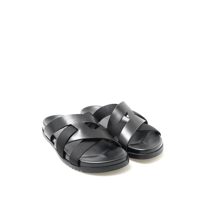 SOLARE BLACK Sandal Kulit Pria by Mario Minardi
