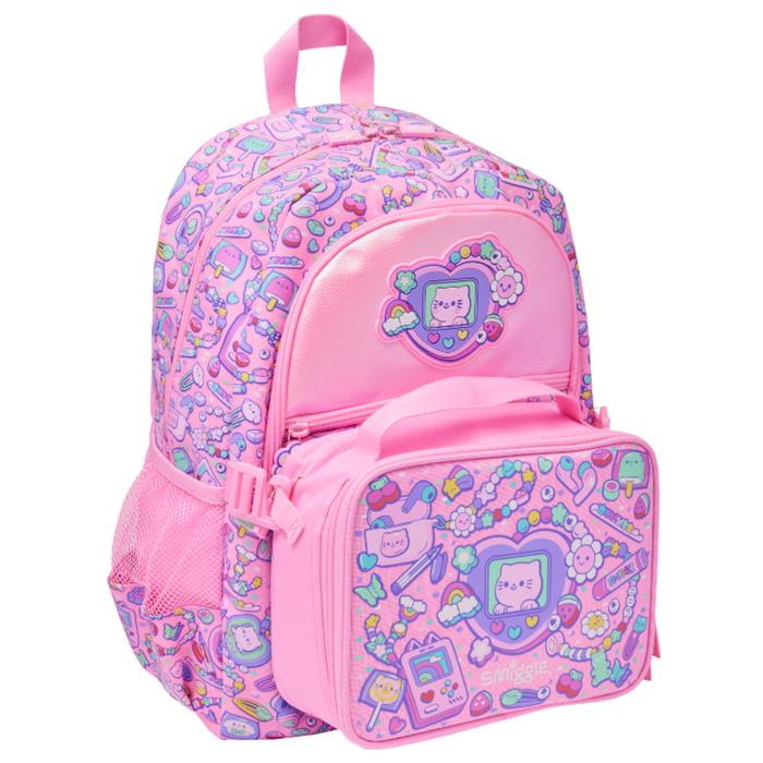 Ready- Tas Ransel Sekolah Anak Smiggle Better Game Cat Pink Backpack Large Ukuran Besar