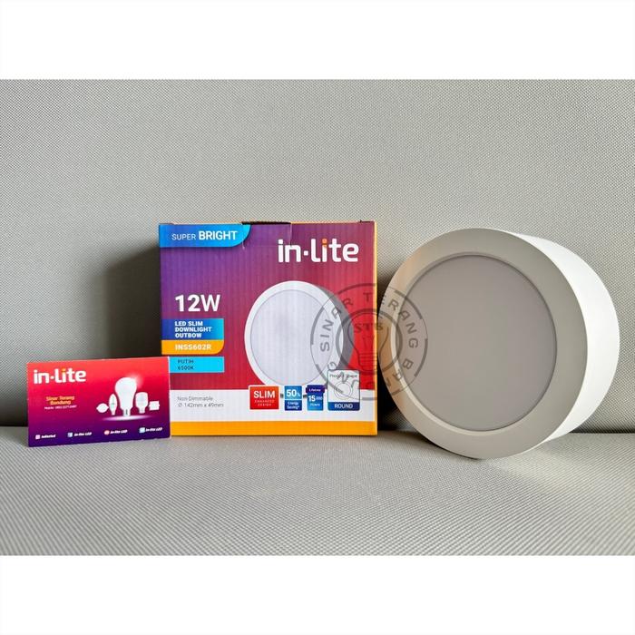 LAMPU LED INLITE SLIM DOWNLIGHT OUTBOW TEMPEL BULAT 12 WATT 12W