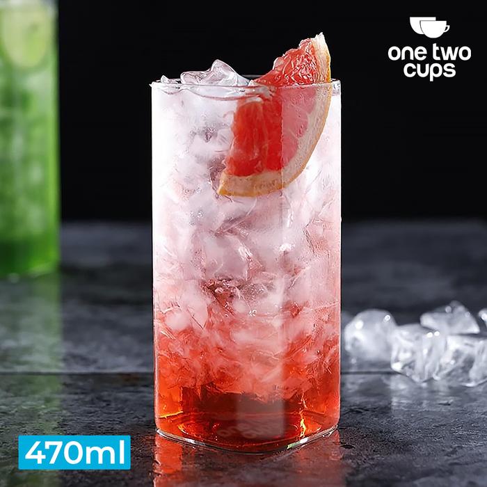 Ambar Mall | Gelas Minum Kaca | Gelas Model Bentuk Persegi | Kapasitas Wadah 470ml