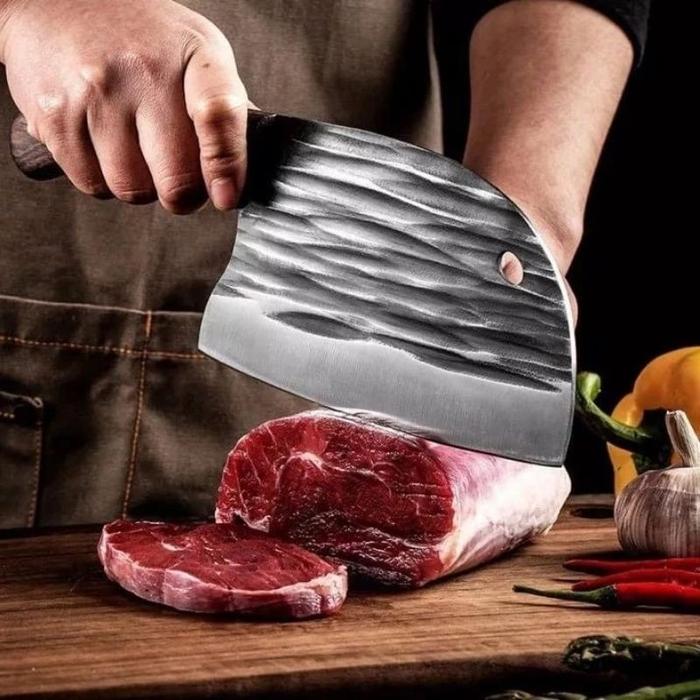 Pisau Daging Tajam Pisau Koki Super Japanese Pisau Tebal Golok Tajem Viral Pemotong Daging Sayurbuah