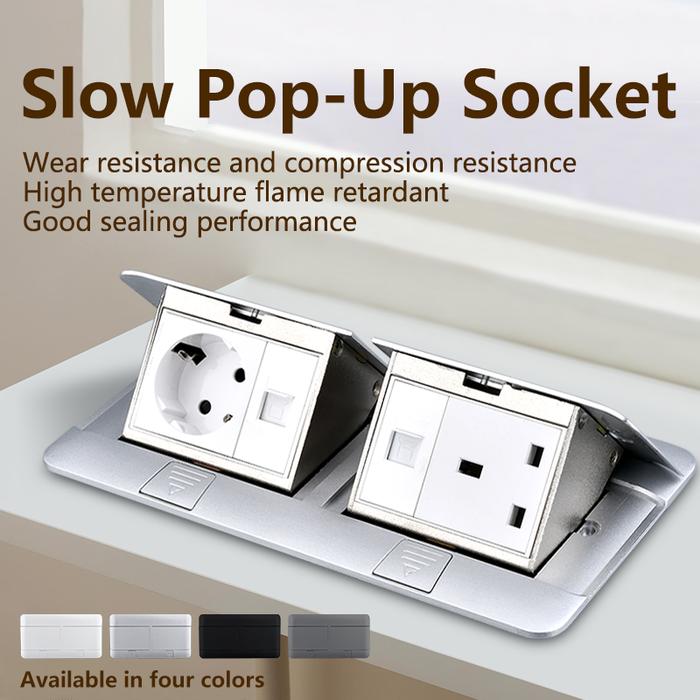 EU Floor Socket Hidden Desktop Socket with USB HDMI TV Cabinet Electrical Outlet Recessed Power Stri