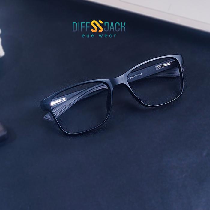 Diffjack - Frame Kacamata Sporty (Paket Lensa Minus,Normal,Plus & Cyl) Photochromic Blueray Antiradi