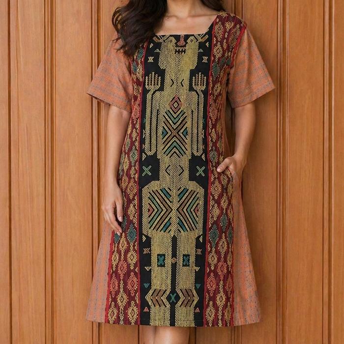 Dress Tenun Sumba Pahikung Mix Tenun Baduy - One n Only