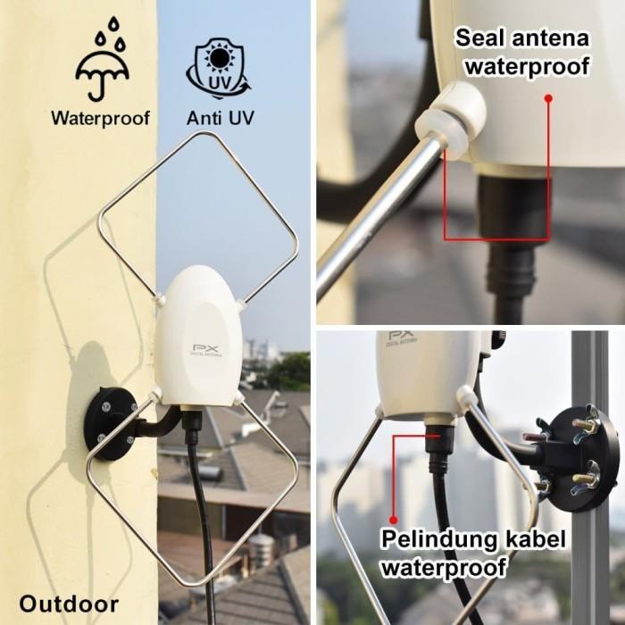 Antena TV Digital Analog Indoor Outdoor DVB T2 + Booster PX HDA-5000