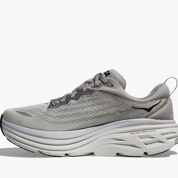 SEPATU HOKA ONE ONE BONDI 8 MEN'S SHARKSKIN/HARBOUR MIST - GREY -40