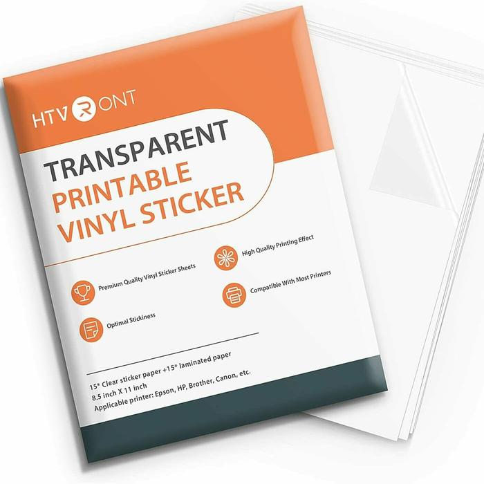 HTVRONT 15 Sheets 11X8.5inch 140g Printable Vinyl Sticker Paper A4 Self-adhesive Copy Paper for Inkj