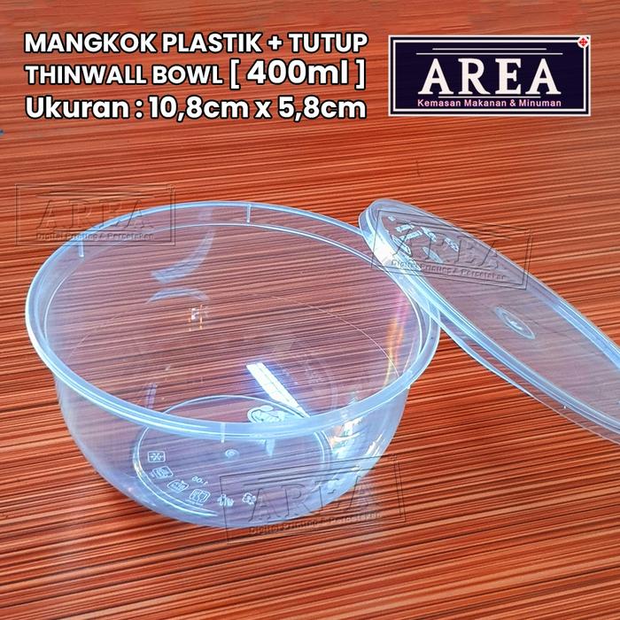 Safitiri [1Pack 25Pcs] Kemasan Mangkok Plastik 400Ml Thinwall Bulat Tutup Rapat Tahan Panas Dan Ding