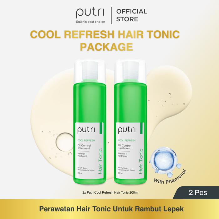 Putri Anti Lepek Hair Tonic Package - Cool Refresh Hair Tonic 200mL x 2pcs | Hair Tonic Wangi Tahan