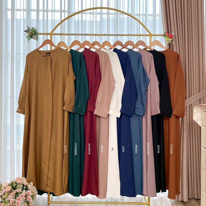 Lily Abaya By NJA | Gamis Daily Busui Polos | Gerai Habani