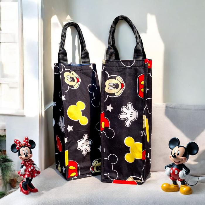 Tas Botol Disney Mickey Mouse - Tas Tumbler 2 Liter Karakter Anak  Hitam Dewasa