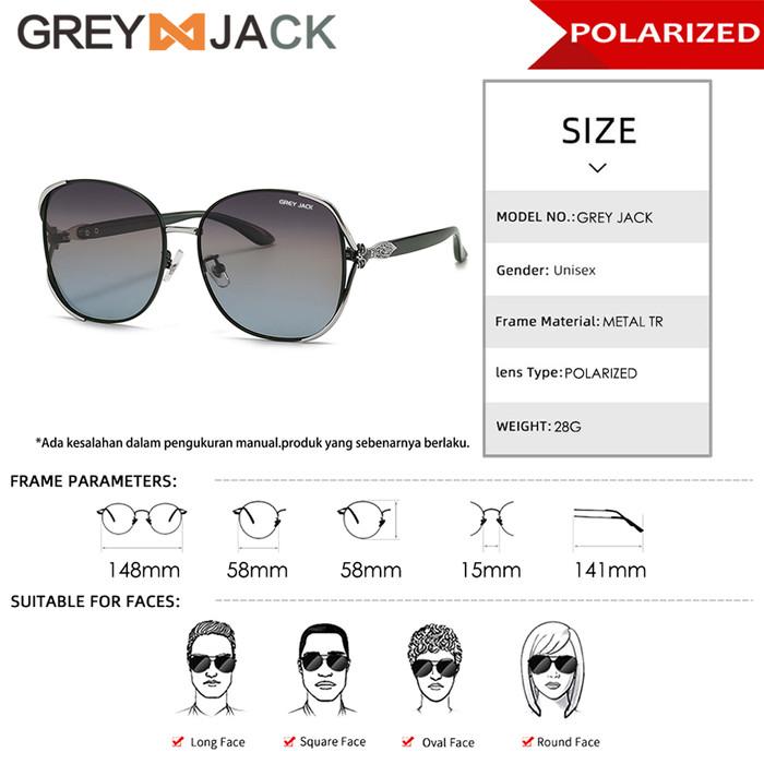 D❤H4 GREY JACK KACAMATA HITAM WANITA ANTI SILAU UV400 POLARIZED TRENDY 6315 E✉IU