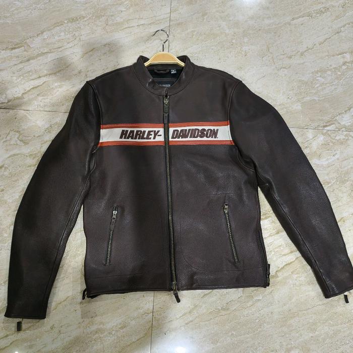 JAKET HARLEY DAVIDSON KULIT ASLI SIZE REGULER M INTERNASIONAL JAKET PRELOVED JAKET BEKAS MULUS JAKET