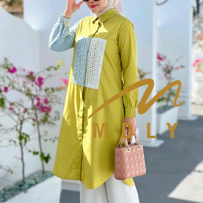 Tissa Tunik  by MDLY  Bahan : Cotton MDLY kombinasi Cotton Bordir Lux