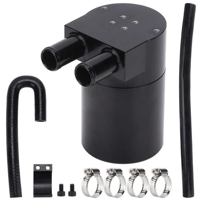 Double Baffled Oil Catch Can Tank Reservoir with Hoses Replacement