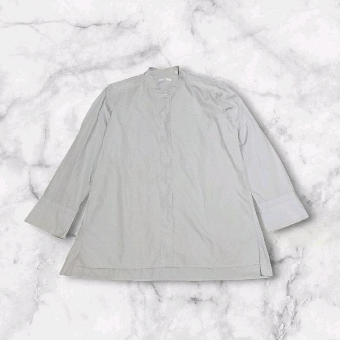 Uniqlo X +J Sander Shanghai Collar Hidden Button Broken White Longsleeve Shirt Original