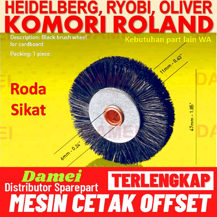 Roda Sikat Heidelberg Ryobi Komori Oliver Sakurai Hamada Spare Part Mesin Cetak Offset Kertas Karton