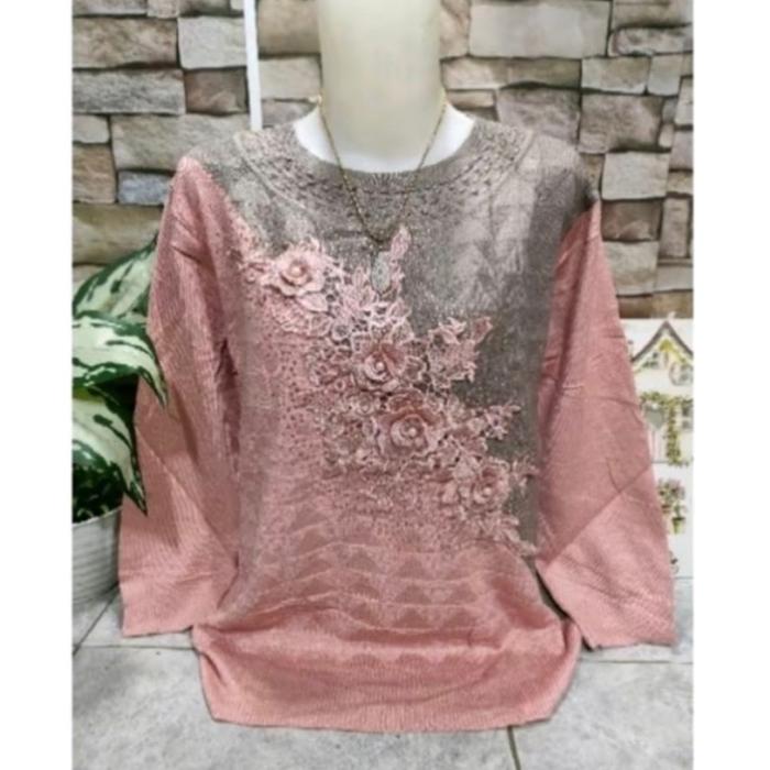 ATASAN RAJUT CANTIK KOVA BY BELLINA BAHAN STRECH BORDIR//BISA DIPAKAI ACARA FORMAL DAN NON FORMAL// 