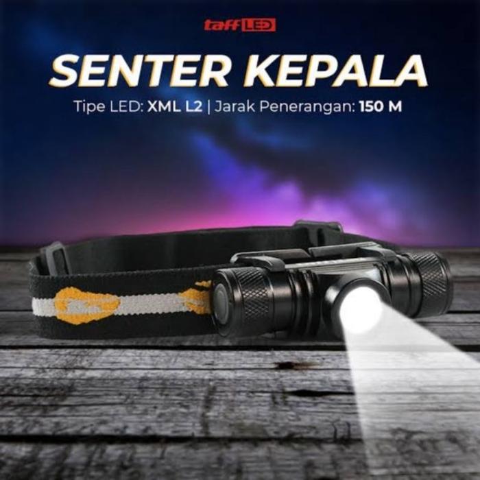 Senter kepala Headlamp Boruit D10 / Taffled LED XML L2