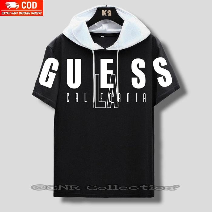 Hoodie Kupluk Kombinasi Warna GUESS Distro Pria Wanita Bahan Katun Tebal Premium Dewasa Terbaru 2023