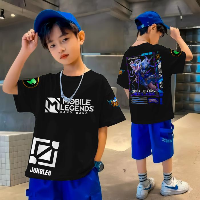 Kaos Anak Atasan MOBILE LEGENDS SELENA Unisex 3–15 Tahun Baju Distro Katun Combed 24s Size M–XXL Des