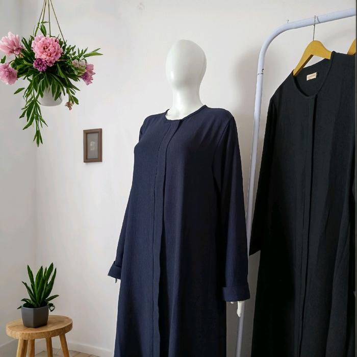 Gamis Abaya Syari Yumna By Gamis Tsaqifah Dark Navy, Nyaman Praktis Estetik, Recomended Buat Safar U
