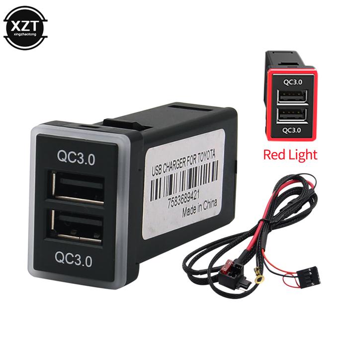 Car Charger Dual USB QC3.0 Quickcharging Phone PDA DVR Adapter with