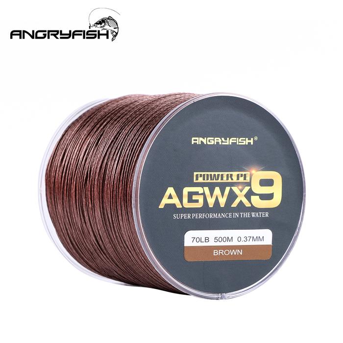 Angryfish X9 PE Line 9 Strands 500M Multifilament Braided Fishing