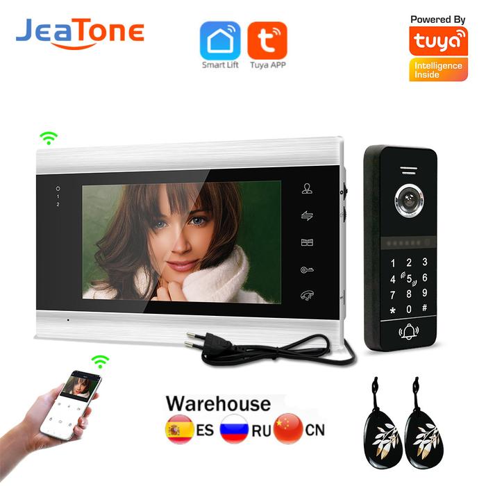 Jeatone 7Inch Video Intercom Apartment Interphone System WiFi