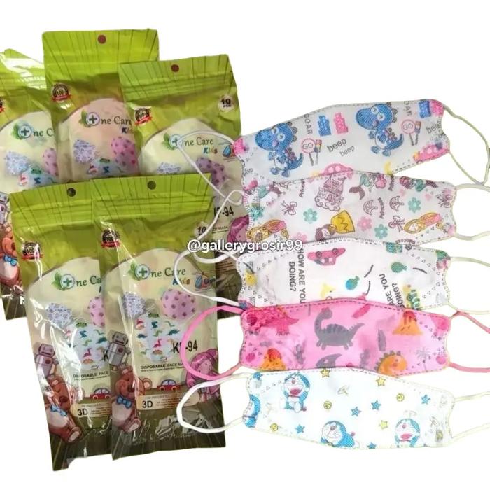 One Care MASKER KF94 ANAK ISI 10PCS MOTIF Lucu & Nyaman untuk Anak-anak