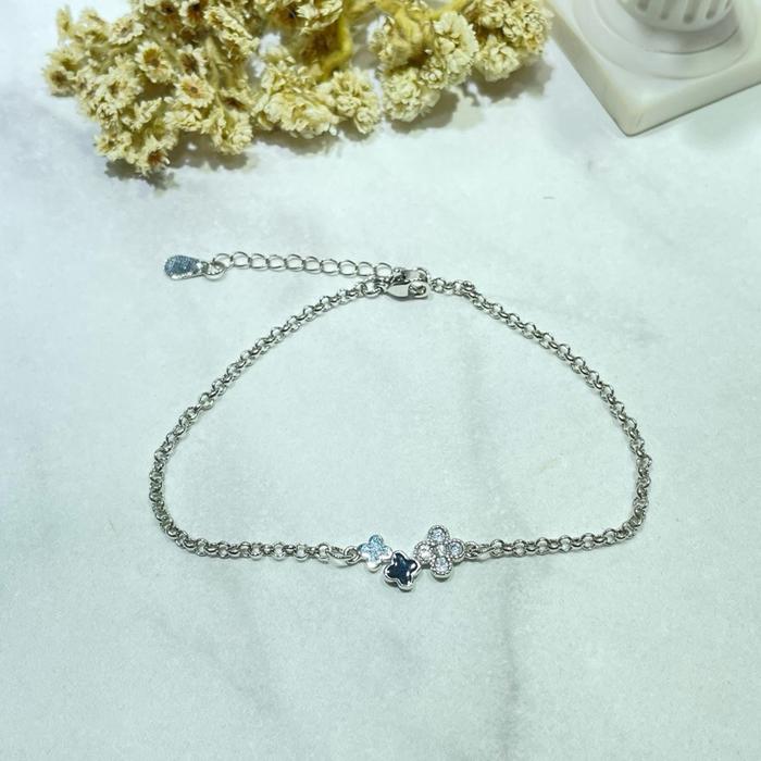 Gelang Rantai Nori Clover Silver Xuping Titanium