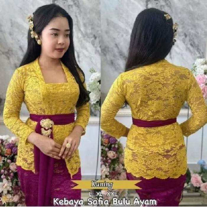 Kebaya Bali Wisuda / Kebaya Bali Wanita/ Kebaya Bali Sofia / Kebaya Bali Karnaval Baju Brokat Pesta