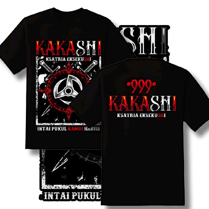 Kaos Kakashii PSHT Unisex Hitam Lengan Pendek & Panjang Oblong Bulu Lembut Nyaman Polos Pria Wanita 